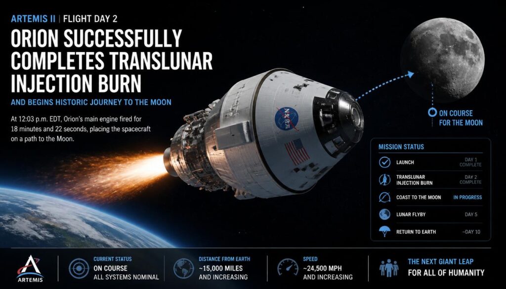 Orion,Translunar Injection Burn